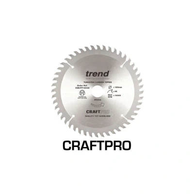 Image of Trend Laminate &amp; HPL Circular Saw Blade, 160mm Diameter, 20mm Bore, 48 Teeth, TCT, 2.2mm Kerf, +4 Hook, CSB/PT16048