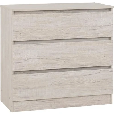 Image of Seconique Malvern 3 Drawer Chest in Urban Snow