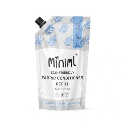 Image of Miniml Eco Fabric Softener &amp; Conditioner 1L Refill Fresh Linen Scented All Natural for Sensitive Skin 100% Vegan Cruelty Free (50 Washes)