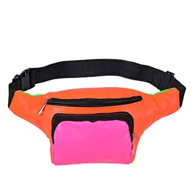 Image of One BFD Fanny Pack Waist Bumbag Bum Bag Running Belt for Ladies Men Kids Festival Causal Holiday Wipe Clean Adjustable Strap (Neon Patchwork Bumbag)
