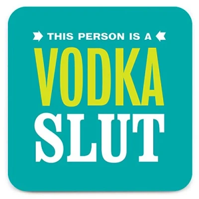 Image of Brainbox Candy Funny Rude &#039;Vodka Sl*t Coaster&#039; Small Gift Ideas For Him Her Friends Birthday Housewarming Present New Home Gifts Women Men
