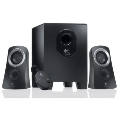 Image of Logitech Z313 2.1 Multimedia Speaker System with Subwoofer, Full Range Audio, 50 Watts Peak Power, Strong Bass, 3.5mm Audio Inputs, UK Plug, PC/PS4/Xbox/TV/Smartphone/Tablet/Music Player Black