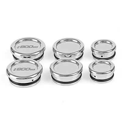 Image of Oldbones 6PCS Motorcycle Frame End Caps Blanking Plugs Motorbike For Z900RS 2018 2019 in Sliver