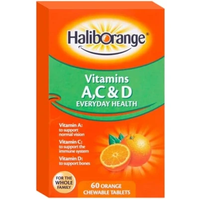Image of Haliborange Vitamins A C &amp; D, 60 Orange Chewable Tablets