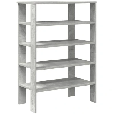 Image of vidalXL Shoe Rack/Organizer Concrete Grey 61x32x87.5cm Engineered Wood Modern Design