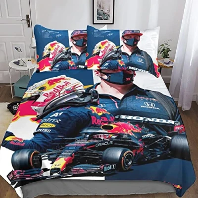 Image of CIFEAR F1 Racing 3D Printed Duvet Cover with Pillowcases Bedding Set Zipper Closure Hypoallergenic Soft Microfiber Quilt Double（200x200cm）