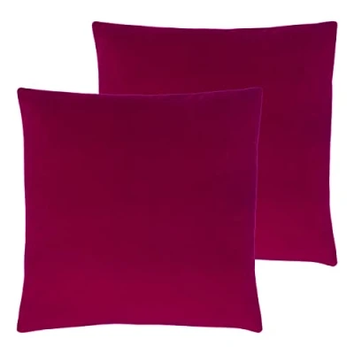 Image of Evans Lichfield Sunningdale Polyester Filled Cushions (Twin Pack), Cerise, 50 x cm