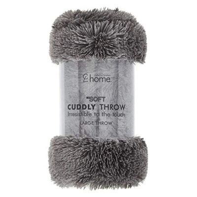 Image of Catherine Lansfield Cuddly Deep Pile 150x200cm Blanket Throw Charcoal