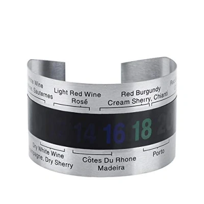 Image of Stainless Steel Wine LCD Thermometer Bottle Beer Red Wines Bracelet Temperature Sensor