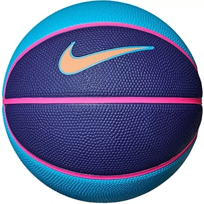 Image of NIKE Unisex Adult Swoosh Skills Basketball, Laser Blue/Deep Royal Blue/Hyper Pink/Orange Trance, 3