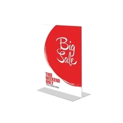 Image of Deflecto A5 Portrait Stand Up Sign Holder Stall Display Stands Signs Board Menu Leaflet Document Holders For Tables
