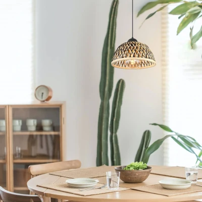 Image of Globo Colly pendant light bamboo mesh lampshade, Ø 30 cm