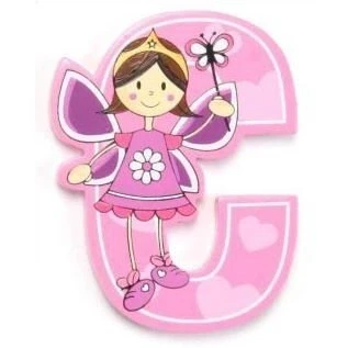 Image of Vinsani® Wooden Fairy Alphabet Letters Personalised Bedroom Wall Door Name (C)