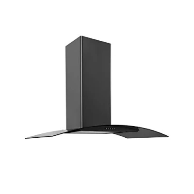 Image of Econolux ART28374 90cm Black Curved Glass Booker Hood