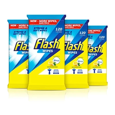 Image of Flash Mediterranean Lemon Wipes, 480 Count, Pack Of 4 x120