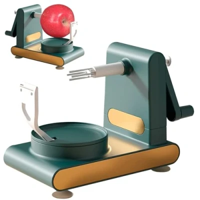 Image of Peelers for Kitchen, Fruit Peeler, Apple Pear Multi Peeler Machine, Rotary Potato Corer, Peeling Machine Mango Lemon, Peach, Orange Dark Green