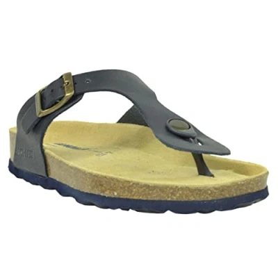 Image of Sanosan Geneve Leather Black Womens Designer Thong Sandals (Numeric_3)