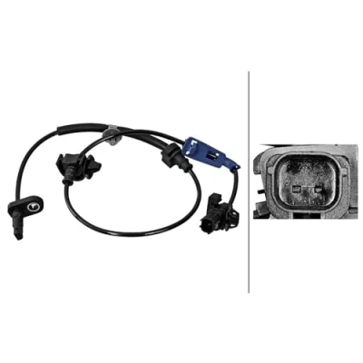 Image of 57450SWA003, 57450SWA013 ABS Sensor HELLA 6PU 358 217 101 with holder Hall 2 pin connector 696mm HONDA: CR V 3