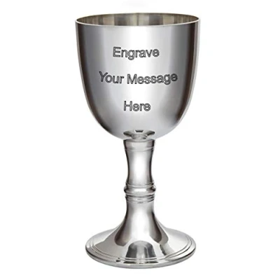 Image of Wentworth Pewter Large Red Wine Goblet, Engraved Free