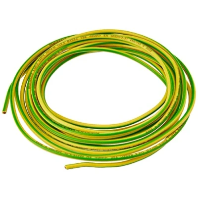 Image of Merriway BH01515 Single Core Round Earth Cable, 6491X 2.5mm Yellow &amp; Green, 5 Metres (16.5 feet)