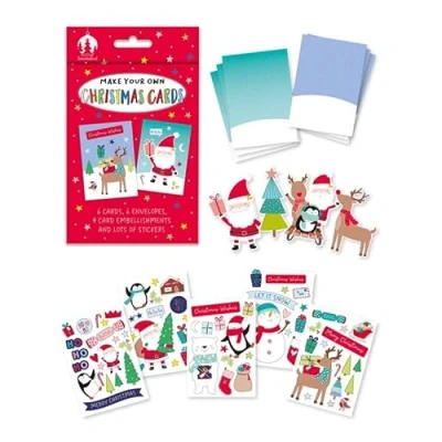 Image of Tallon Festive Wonderland Make Your Own Christmas Cards, Assorted Designs &amp; Stickers Box of 6