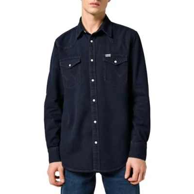 Image of Wrangler Western Shirt, Men&#039;s, Size: XL, Midnight rodeo