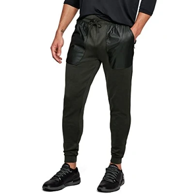 Image of Under Armour Utility Knit Track Pants Khaki Mens Joggers 1306458 357 Textile Size Small