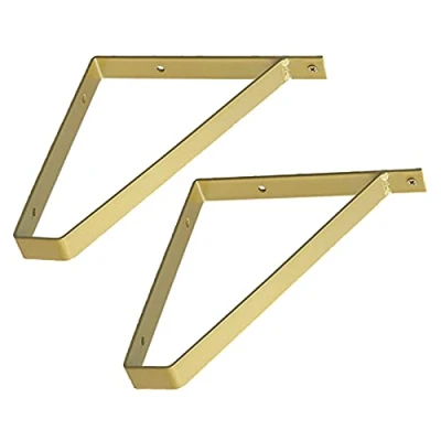 Image of Suwooy Iron Shelf Supporter,Modern Industrial Decorative Bracket,Wall Mounted Shelving Brackets,Brackets for Floating Shelves,White/Black/Gold,with Screws,Gold,20x20cm/7.9x7.9in
