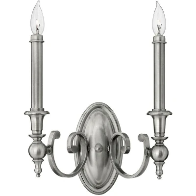 Image of Yorktown 2 Light Indoor Candle Wall Antique Nickel, E14