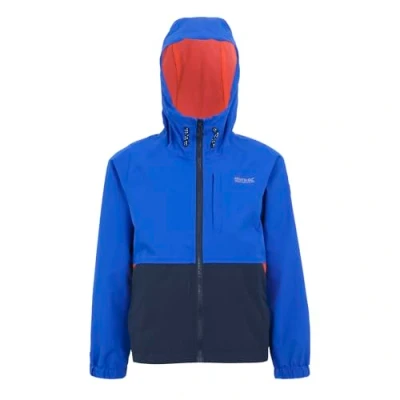 Image of Regatta Kids Water repellent Hanleigh II Waterpoof Jacket Olympian Blue Navy Tangerine Tango, Size: 15 16 Years
