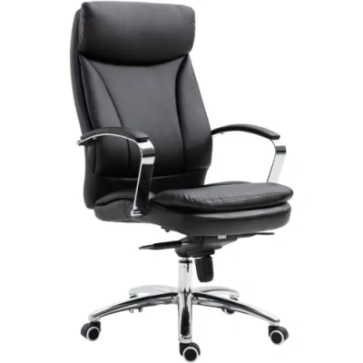 Image of EVRE Stylish Swivel Office Chair Height Adjustable With Padded Headrest (Black)
