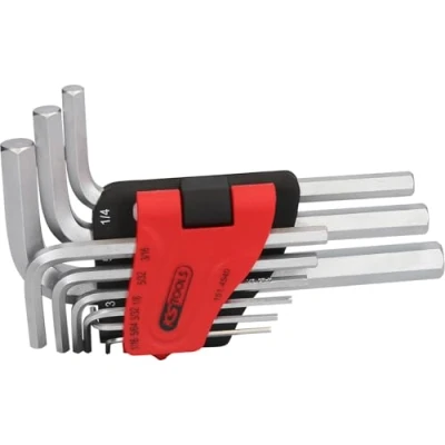 Image of KS Tools Angle Key Wrench Set In Folding Holder Hexagon Socket Inch As Unit 9 Parts