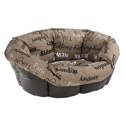 Image of Ferplast CUSHION for dog and cat bed SOFA&#039; 6 Padded spare cover pet bed, Soft cotton washable, Adjustable with elastic cord, 73 x 55 h 27 cm Brown