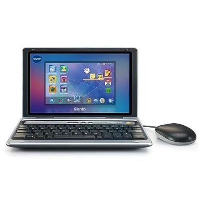 Image of VTech Genio learning laptop XL computer with large 7&quot; LCD screen Internet access, text program and lots of content for children aged 5 12 years, gray
