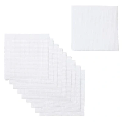 Image of Springboard Cross Stitch Fabric Squares 10 Pack of Binca Mesh for Sewing 100% Cotton Embroidery Kids &amp; Beginners Accessories and Supplies 15 x cm White