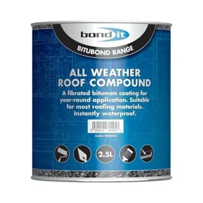 Image of Bond It All Weather ROOFING Compound Bitumen Coating Waterproof Sealer Seal (2.5L)