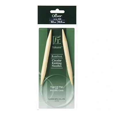 Image of Clover CL3908 Takumi Bamboo: Knitting Pins: Circular: 60cm x 10.00mm, Wood, 10mm