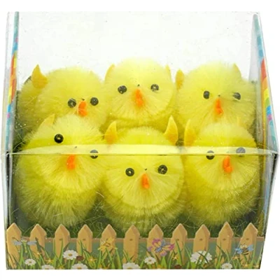 Image of SRV Hub 6PCs Yellow Chenille Chicks