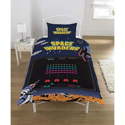 Image of Space Invaders Duvet Set, Polycotton, Multi, SINGLE