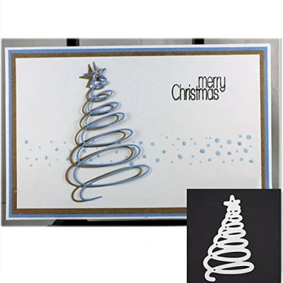 Image of Bluelans Cutting Dies Christmas Tree Metal Embossing Stencil Mould Template for DIY Scrapbook Album Paper Card Making Art Craft Decor