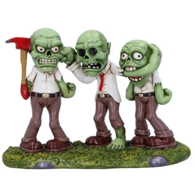Image of Nemesis Now Three Wise Zombies Horror Undead Creature Figurine, Resin, Green, 15.5cm