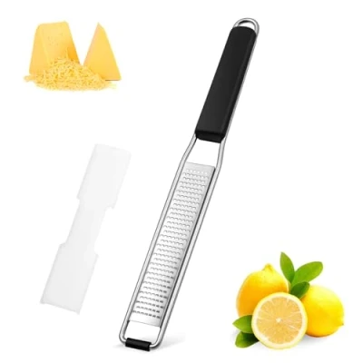 Image of Diboniur Cheese Grater &amp; Lemon Zester, Easy to Grate Parmesan Cheese, Lemon, Ginger, Garlic, Nutmeg, Chocolate, Sharp Stainless Steel Blade