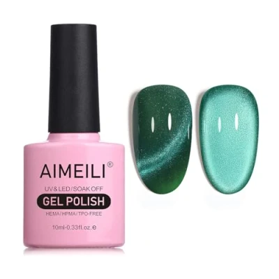 Image of AIMEILI Magnetic Gel Nail Polish Cat Magnet Eye Polish, UV LED Soak Off Glitter Varnish Art Manicure Pedicure, Long Lasting &amp; Easy to Apply 10ml 753