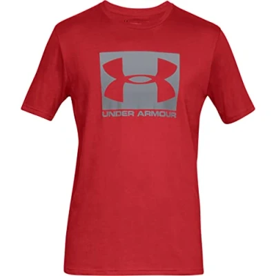 Image of Under Armour Boxed Sportstyle Print Tshirt, Men&#039;s, Size: Small, Red/steel