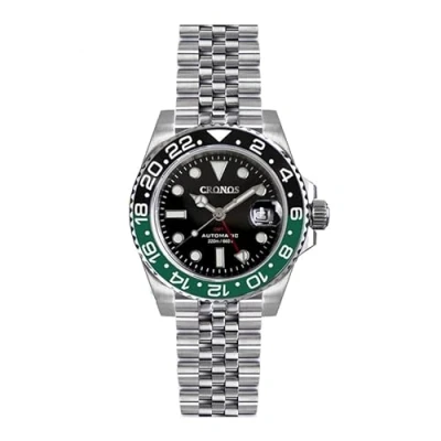 Image of NIADI Cronos NH34 Automatic Classic GMT Watch Bidirectional Ceramic Bezel Sapphire Glass 20 ATM Stainless Steel Dress Men Watches, color 1