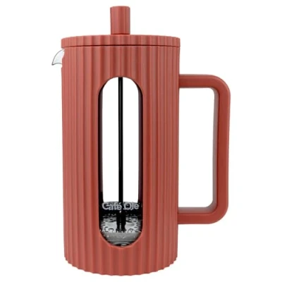 Image of Café Olé Ciao 8 Cup Cafetière, Stainless Steel Gauze, French Press, Red