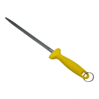 Image of Chabrias Ltd Professional Sharpening Steel, 12&quot; (300mm) Premium Carbon Steel Honing Rod with Ergonomic Non Slip Handle Knife Sharpener (Yellow)