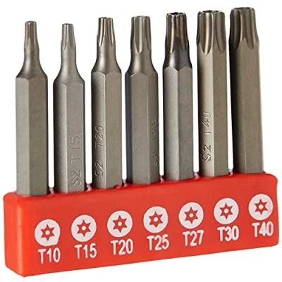 Image of Blue Spot 14103 Long Security Torx Bits, Silver, Set of 7 Piece