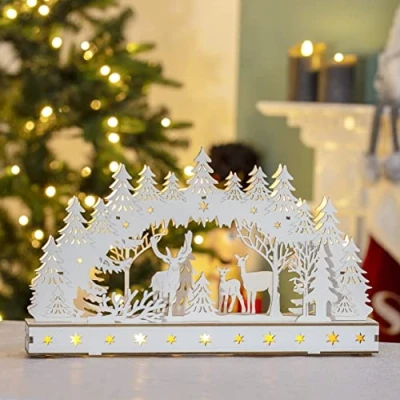 Image of Christmas Workshop LED Arch Winter Forest Bridge
