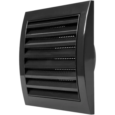 Image of Black Exhaust Hood Vent 100 mm / 4&#039;&#039; Inch with Built in Pest Guard Screen, Black, Air Cover, HVAC Duct Cap